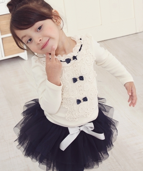 Rora（ローラ）の「ルリ チュチュ 黒 スカッツ（スカート・キッズ・ブラック/ネイビー・100cm/110cm/120cm/130cm/90cm/90㎝/140cm）」の17枚目の写真