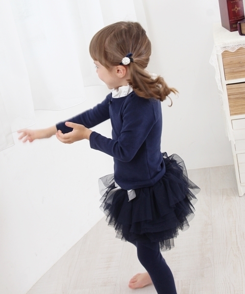 Rora（ローラ）の「ルリ チュチュ 黒 スカッツ（スカート・キッズ・ブラック/ネイビー・100cm/110cm/120cm/130cm/90cm/90㎝/140cm）」の15枚目の写真