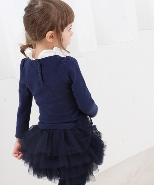 Rora（ローラ）の「ルリ チュチュ 黒 スカッツ（スカート・キッズ・ブラック/ネイビー・100cm/110cm/120cm/130cm/90cm/90㎝/140cm）」の7枚目の写真