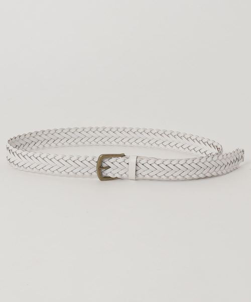 Samansa Mos2（サマンサ モスモス）の「カウレザー メッシュベルト（ベルト・レディース・ホワイト/ダークブラウン/キャメル・ﾌﾘ-）」の2枚目の写真