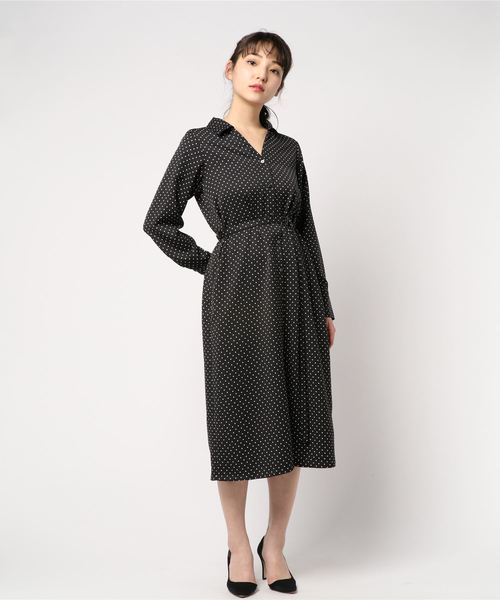 RIVE DROITE（リヴドロワ）の「フラワードットスキッパーワンピース（ワンピース・レディース・ブラック/イエロー・FREE）」の5枚目の写真