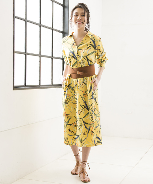 RIVE DROITE（リヴドロワ）の「フラワードットスキッパーワンピース（ワンピース・レディース・ブラック/イエロー・FREE）」の6枚目の写真