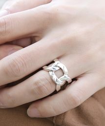 YArKA（ヤーカ）の「【YArKA/ヤーカ】silver925 flat link chain motif ring[chiki]/シルバー925喜平チェーンモチーフリング（リング・レディース）」