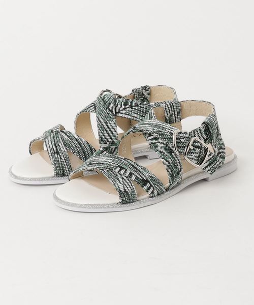 ORiental TRaffic（オリエンタルトラフィック）の「春夏★ダブルクロスフラットサンダル★8221（サンダル・レディース・ブラック/グリーン/ホワイト・LL/3L/L/M/S/SS）」の6枚目の写真