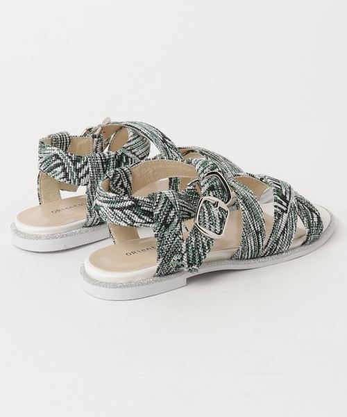 ORiental TRaffic（オリエンタルトラフィック）の「春夏★ダブルクロスフラットサンダル★8221（サンダル・レディース・ブラック/グリーン/ホワイト・LL/3L/L/M/S/SS）」の4枚目の写真