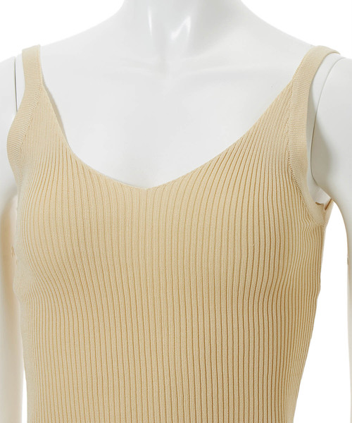 fifth（フィフス）の「Vネックリブニットキャミソール（キャミソール・レディース・グレー/ベージュ/ピンク/ブラック/ホワイト・MEDIUM）」の10枚目の写真