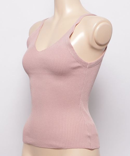 fifth（フィフス）の「Vネックリブニットキャミソール（キャミソール・レディース・グレー/ベージュ/ピンク/ブラック/ホワイト・MEDIUM）」の16枚目の写真