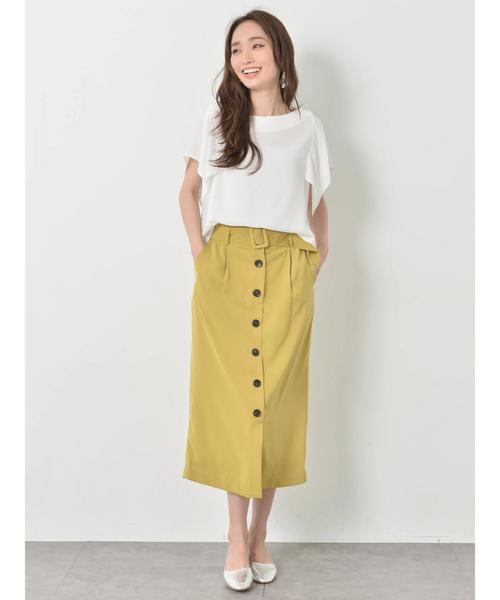 YECCA VECCA(イェッカヴェッカ)の「・ベルトナロースカート(スカート・レディース・ブラック/イエロー/カーキ/ネイビー・FREE)」の4枚目の写真