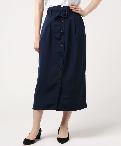 YECCA VECCA(イェッカヴェッカ)の「・ベルトナロースカート(スカート・レディース・ブラック/イエロー/カーキ/ネイビー・FREE)」の3枚目の写真