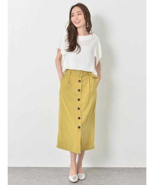 YECCA VECCA(イェッカヴェッカ)の「・ベルトナロースカート(スカート・レディース・ブラック/イエロー/カーキ/ネイビー・FREE)」の9枚目の写真