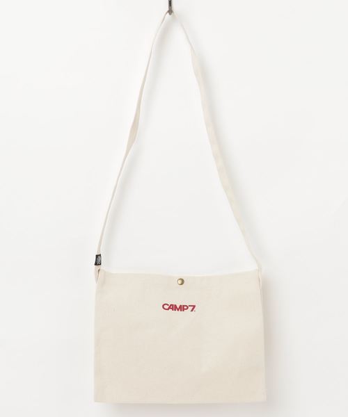 BENCH'S SELECT(ベンチセレクト)の「CAMP7 CANVAS SACOCHE B/キャンプセブン キャンバスサコッシュ(ショルダーバッグ・メンズ・ホワイト×レッド/ホワイト×ブラック・FREE)」の3枚目の写真
