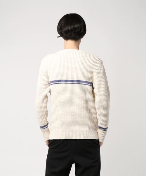 JACKROSE（ジャックローズ）の「ワッフルパネルボーダーニット（ニット/セーター・メンズ・ホワイト/ブルー・M/L）」の3枚目の写真