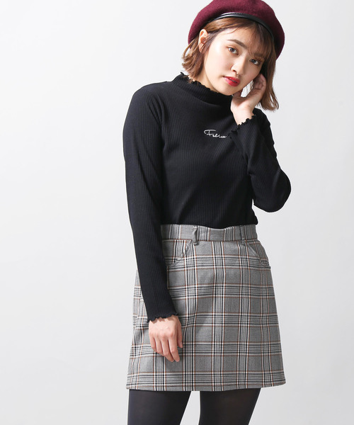 WEGO（ウィゴー）の「WEGO/チェックタイトミニスカート（スカート・レディース・ブラック系その他2/グレー系その他2/ブラウン系その他2/パープル系その他2/イエロー系その他3・FREE）」の3枚目の写真