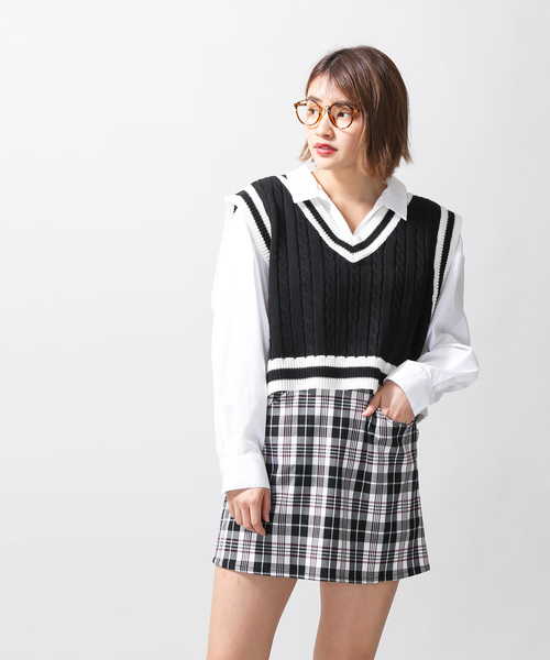 WEGO（ウィゴー）の「WEGO/チェックタイトミニスカート（スカート・レディース・ブラック系その他2/グレー系その他2/ブラウン系その他2/パープル系その他2/イエロー系その他3・FREE）」の9枚目の写真