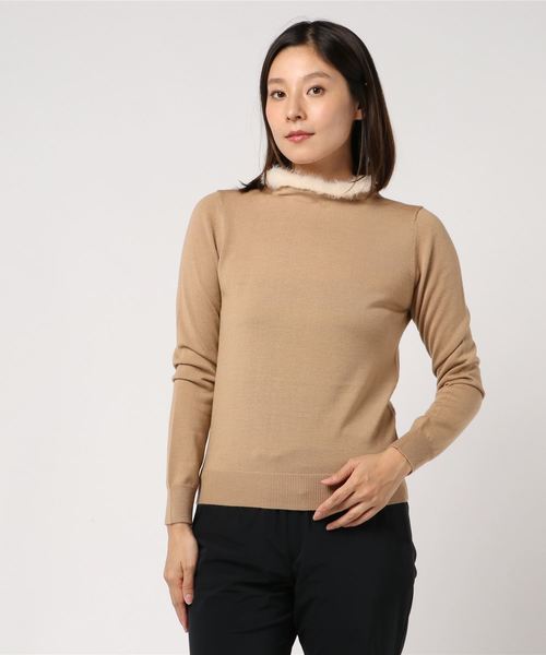 JILL STUART（ジルスチュアート）の「リナミンクニット（ニット/セーター・レディース・ベージュ/ネイビー/グレー・FREE）」の6枚目の写真