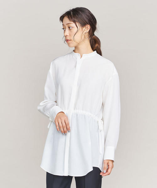 BEAUTY&YOUTH UNITED ARROWS（ビューティーアンドユースユナイテッドアローズ）の「BY ウエストギャザーオーバーシャツ о（シャツ/ブラウス・レディース・ホワイト/オリーブ・FREE）」の2枚目の写真