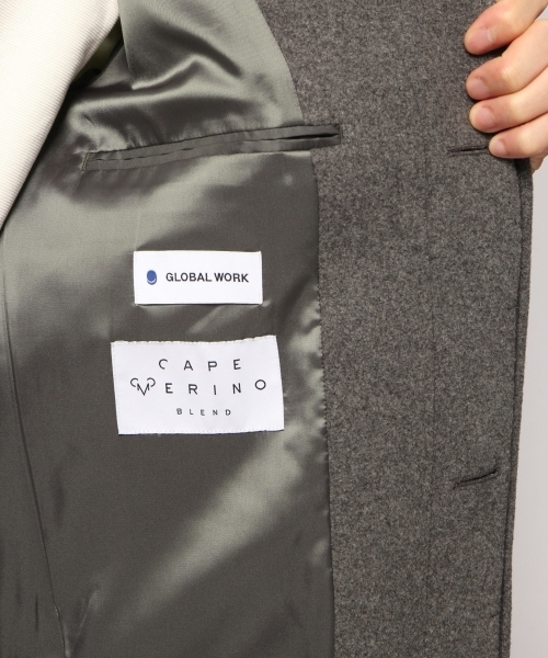 GLOBAL WORK(グローバルワーク)の「ケープメリノスタンドコート/792250(その他アウター・メンズ・ブラウン/グレー/ダークブルー・SMALL/MEDIUM/LARGE/X-LARGE)」の8枚目の写真