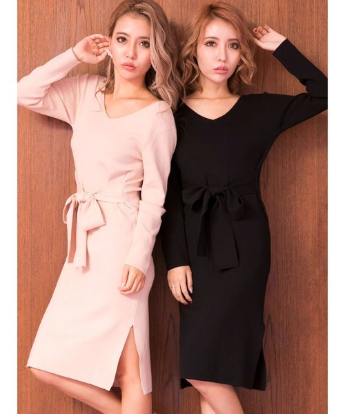 Duras デュラス の ウエストリボンロングスリーブワンピース ワンピース Wear