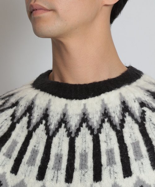 niko and...（ニコアンド）の「ノルディックニットプルオーバー（ニット/セーター・メンズ・ブラック/キャメル/ネイビー・MEDIUM/LARGE）」の11枚目の写真