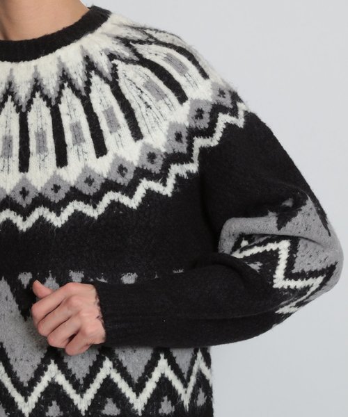 niko and...（ニコアンド）の「ノルディックニットプルオーバー（ニット/セーター・メンズ・ブラック/キャメル/ネイビー・MEDIUM/LARGE）」の12枚目の写真