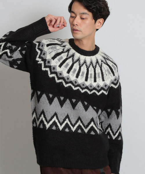 niko and...（ニコアンド）の「ノルディックニットプルオーバー（ニット/セーター・メンズ・ブラック/キャメル/ネイビー・MEDIUM/LARGE）」の6枚目の写真