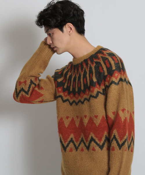 niko and...（ニコアンド）の「ノルディックニットプルオーバー（ニット/セーター・メンズ・ブラック/キャメル/ネイビー・MEDIUM/LARGE）」の8枚目の写真