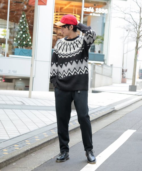 niko and...（ニコアンド）の「ノルディックニットプルオーバー（ニット/セーター・メンズ・ブラック/キャメル/ネイビー・MEDIUM/LARGE）」の4枚目の写真