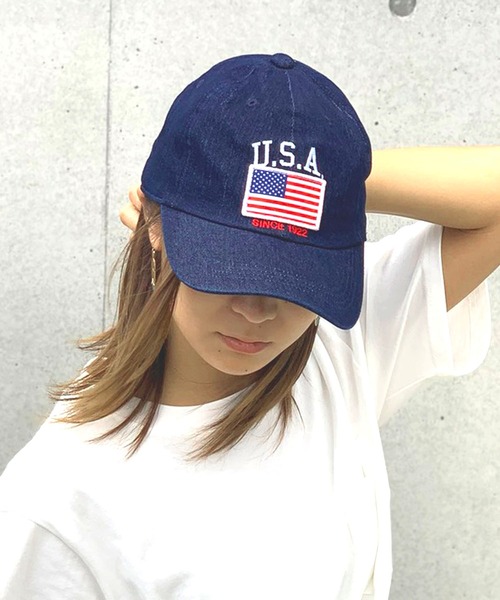 Dickies（ディッキーズ）の「Dickies　Flag Patch Low Cap（キャップ・レディース・ベージュ/レッド/インディゴブルー・ONE SIZE）」の9枚目の写真