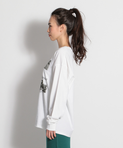 niko and...（ニコアンド）の「モノクロフォトプリントプルオーバー（Tシャツ/カットソー・レディース・オフホワイト/ライトグリーン・MEDIUM/LARGE）」の6枚目の写真