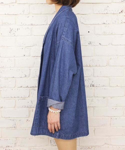 Kastane（カスタネ）の「【Kastane】デニムBIGジャケット（デニムジャケット・レディース・ホワイト/ブルー/ライトブルー・FREE）」の4枚目の写真