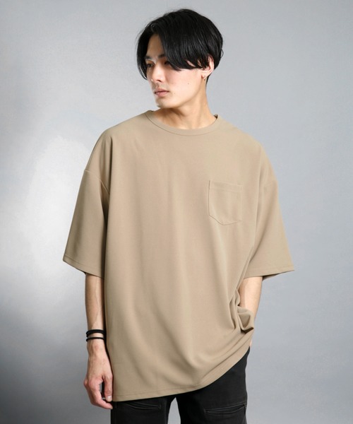 Bling Leads(ブリングリーズ)の「Bling Leads/梨地BIGクルーネックTシャツ(Tシャツ/カットソー・メンズ・ホワイト/ブラック/ベージュ/ネイビー/チャコールグレー/ブラウン/グレイッシュベージュ/ブルー・MEDIUM/LARGE)」の6枚目の写真