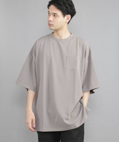 Bling Leads(ブリングリーズ)の「Bling Leads/梨地BIGクルーネックTシャツ(Tシャツ/カットソー・メンズ・ホワイト/ブラック/ベージュ/ネイビー/チャコールグレー/ブラウン/グレイッシュベージュ/ブルー・MEDIUM/LARGE)」の7枚目の写真