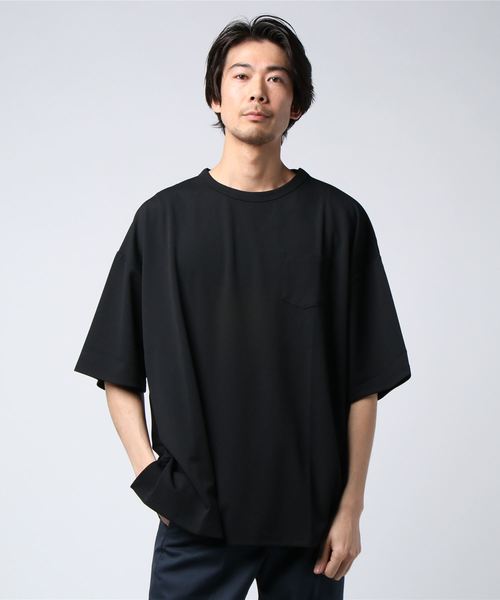 Bling Leads(ブリングリーズ)の「Bling Leads/梨地BIGクルーネックTシャツ(Tシャツ/カットソー・メンズ・ホワイト/ブラック/ベージュ/ネイビー/チャコールグレー/ブラウン/グレイッシュベージュ/ブルー・MEDIUM/LARGE)」の18枚目の写真