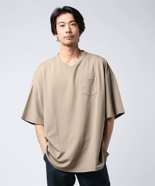 Bling Leads(ブリングリーズ)の「Bling Leads/梨地BIGクルーネックTシャツ(Tシャツ/カットソー・メンズ・ホワイト/ブラック/ベージュ/ネイビー/チャコールグレー/ブラウン/グレイッシュベージュ/ブルー・MEDIUM/LARGE)」の17枚目の写真