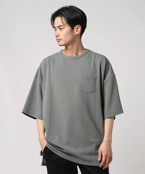 Bling Leads(ブリングリーズ)の「Bling Leads/梨地BIGクルーネックTシャツ(Tシャツ/カットソー・メンズ・ホワイト/ブラック/ベージュ/ネイビー/チャコールグレー/ブラウン/グレイッシュベージュ/ブルー・MEDIUM/LARGE)」の21枚目の写真