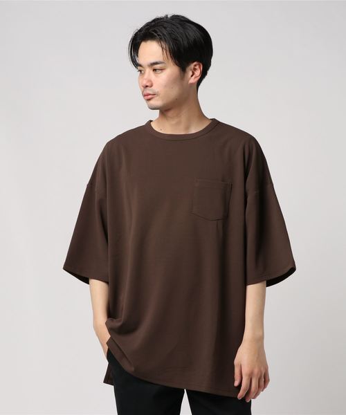 Bling Leads(ブリングリーズ)の「Bling Leads/梨地BIGクルーネックTシャツ(Tシャツ/カットソー・メンズ・ホワイト/ブラック/ベージュ/ネイビー/チャコールグレー/ブラウン/グレイッシュベージュ/ブルー・MEDIUM/LARGE)」の20枚目の写真