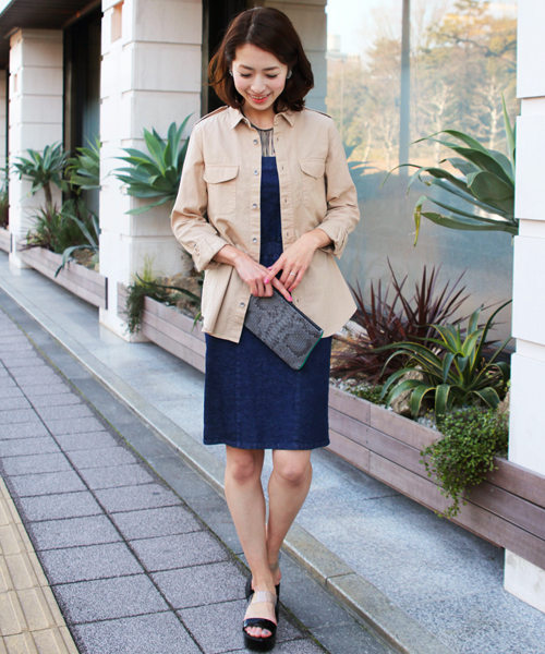 BEAUTY&YOUTH UNITED ARROWS(ビューティーアンドユースユナイテッドアローズ)の「BYBC ∵ツイルダイミリタリーシャツ ◆(シャツ/ブラウス・レディース・オフホワイト/ベージュ/オリーブ・FREE)」の9枚目の写真