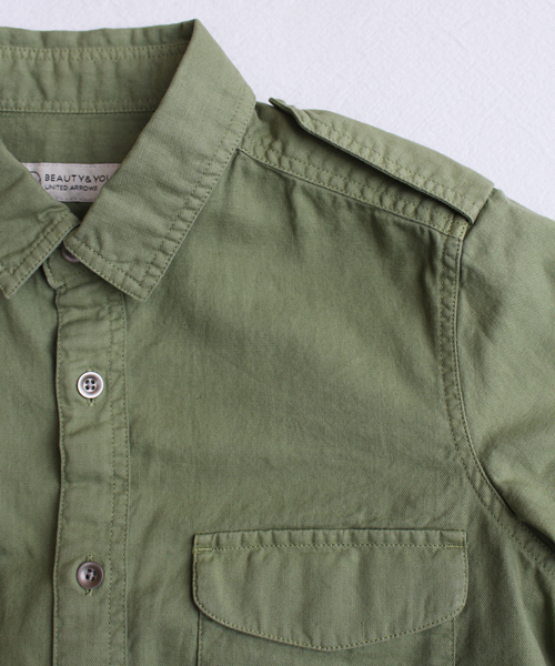 BEAUTY&YOUTH UNITED ARROWS(ビューティーアンドユースユナイテッドアローズ)の「BYBC ∵ツイルダイミリタリーシャツ ◆(シャツ/ブラウス・レディース・オフホワイト/ベージュ/オリーブ・FREE)」の14枚目の写真