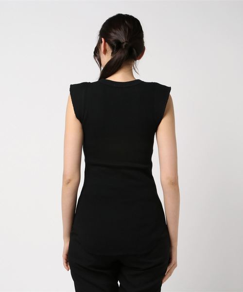 CLANE(クラネ)の「NO SLEEVE THERMAL TOPS(Tシャツ/カットソー・レディース・ホワイト/ブラック/ベージュ・1/2)」の5枚目の写真