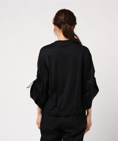 STUDIOUS（ステュディオス）の「Silket jersey sleeves（Tシャツ/カットソー・レディース・ブラック/オレンジ/ホワイト・36）」の5枚目の写真