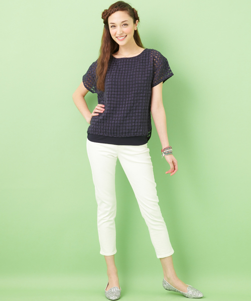 green label relaxing(グリーンレーベルリラクシング)の「◆GC C/PU WHT サブリナパンツ ◆(その他パンツ・レディース・オフホワイト・40/42/34/38/36/44)」の1枚目の写真