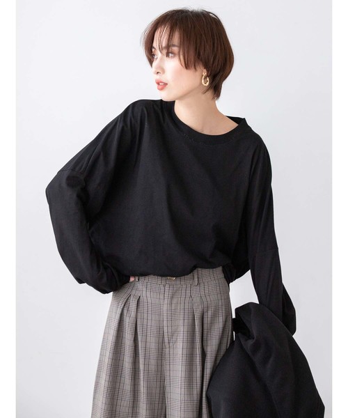 fifth(フィフス)の「カットオフオーバーサイズロングTシャツ(Tシャツ/カットソー・レディース・ブラック/パープル/ホワイト・MEDIUM)」の2枚目の写真