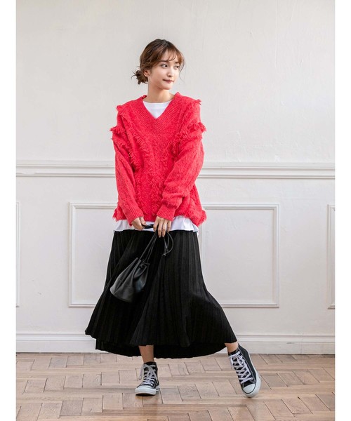 fifth(フィフス)の「カットオフオーバーサイズロングTシャツ(Tシャツ/カットソー・レディース・ブラック/パープル/ホワイト・MEDIUM)」の5枚目の写真