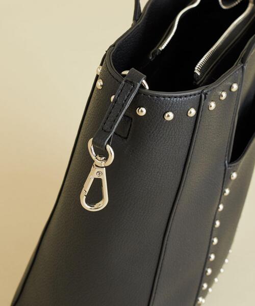 BEAUTY&YOUTH UNITED ARROWS（ビューティーアンドユースユナイテッドアローズ）の「BY ソフトフェイクレザースタッズショルダーバッグ -2WAY- ο（ショルダーバッグ・レディース・モカ/ブラック/オフホワイト・FREE）」の14枚目の写真