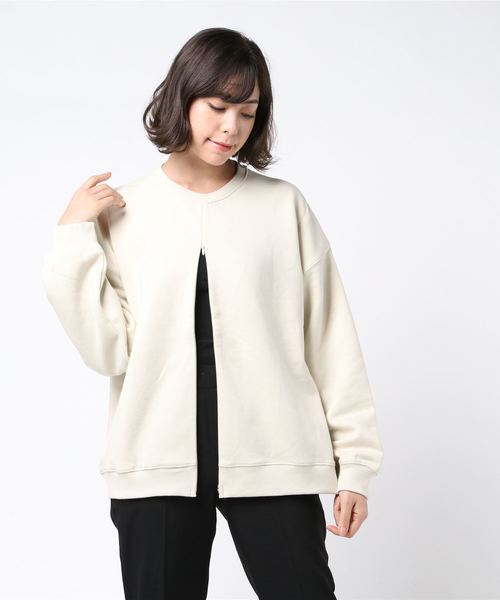 LOWRYS FARM（ローリーズファーム）の「ウラケクルーＺＩＰプルオーバー　855444（Tシャツ/カットソー・レディース・アイボリー/パープル系その他/ブラック/ブラウン/ミント/モカ・FREE）」の9枚目の写真