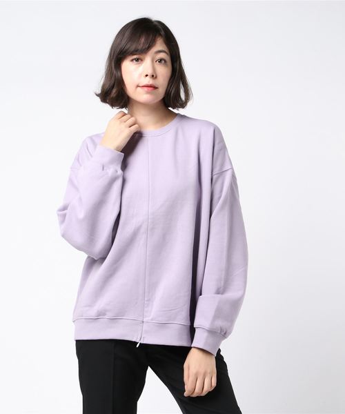 LOWRYS FARM（ローリーズファーム）の「ウラケクルーＺＩＰプルオーバー　855444（Tシャツ/カットソー・レディース・アイボリー/パープル系その他/ブラック/ブラウン/ミント/モカ・FREE）」の11枚目の写真