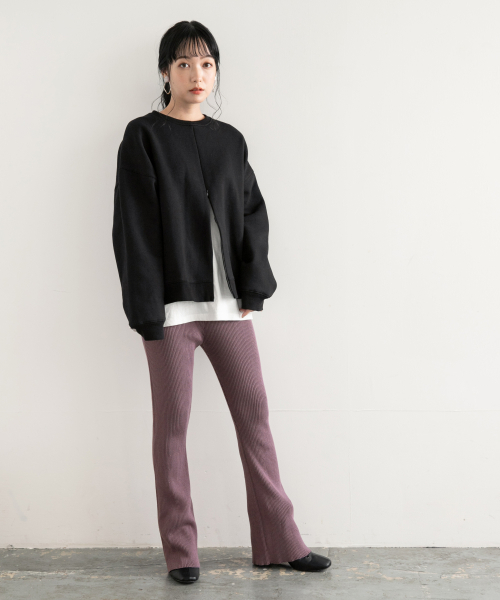 LOWRYS FARM（ローリーズファーム）の「ウラケクルーＺＩＰプルオーバー　855444（Tシャツ/カットソー・レディース・アイボリー/パープル系その他/ブラック/ブラウン/ミント/モカ・FREE）」の10枚目の写真