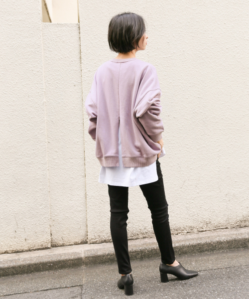 LOWRYS FARM（ローリーズファーム）の「ウラケクルーＺＩＰプルオーバー　855444（Tシャツ/カットソー・レディース・アイボリー/パープル系その他/ブラック/ブラウン/ミント/モカ・FREE）」の12枚目の写真