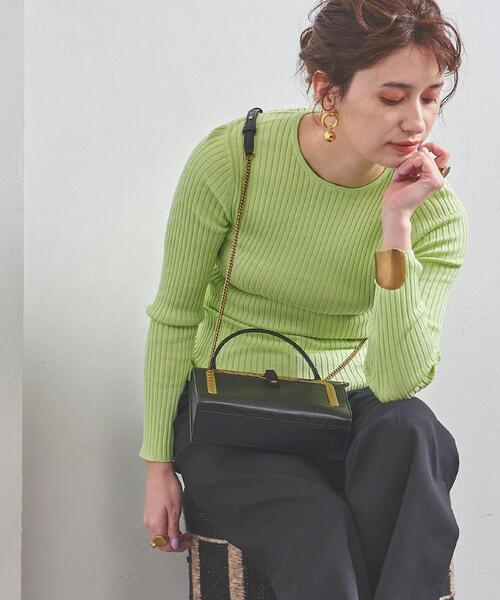UNITED ARROWS(ユナイテッドアローズ)の「UBCB リブ クルーネック ロングスリーブニット†(ニット/セーター・レディース・ライトブルー/ライム/オフホワイト/ブラック・フリー)」の3枚目の写真