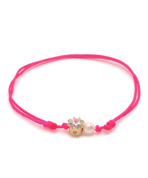 B:MING by BEAMS(ビーミングバイビームス)の「<InRed 6月号掲載>arling / ジルコニアコードブレスレッド(ブレスレット・レディース・ピンク/レッド系その他/イエロー/グリーン系その他/ライトブルー/ブルー・ONE SIZE)」の6枚目の写真